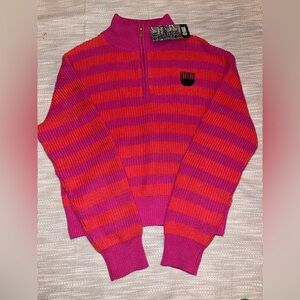 Target Black History Month Striped Half-Zip Sweater XS